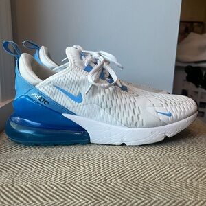 Nike Air Max 270 White and Light Blue Shoes